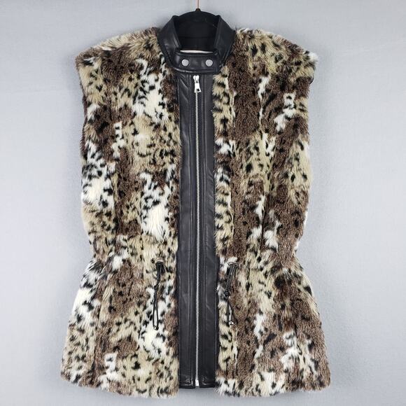 Rebecca Taylor Jackets & Blazers - Rebecca Taylor Sz 0 Animal Print Faux Fur Leopard Brown Black Mob Wife New York